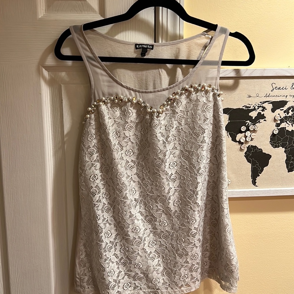 Express Women’s Size Small Cream Blouse